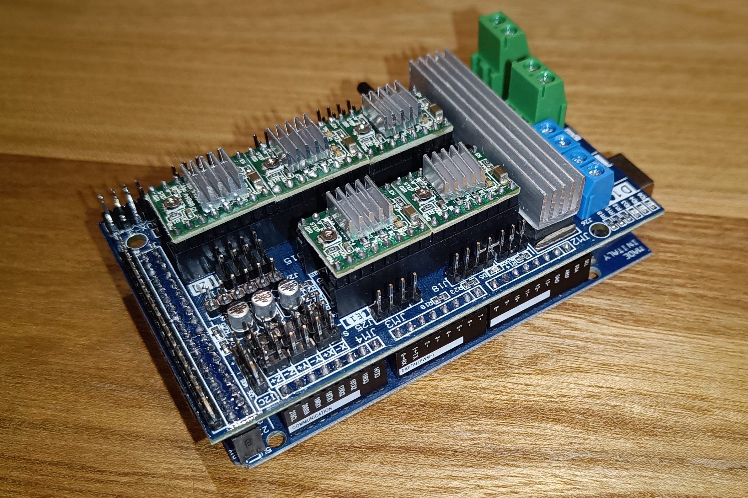 Another picture or my Arduino Mega, Ramps 1.6 and 5 A4988s packaged together